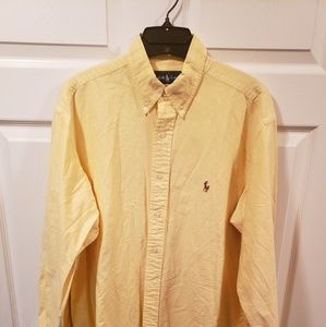 Ralph Lauren casual shirt size 16 32/33 yellow EUC